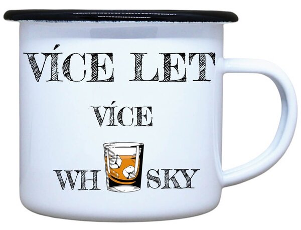 Smaltovaný plecháček Více let více whisky Objem: 330 ml