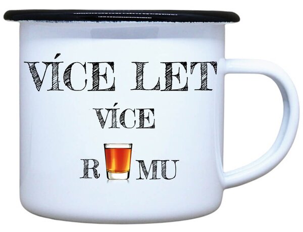 Smaltovaný plecháček Více let více RUMU Objem: 330 ml