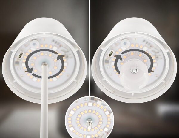 Briloner 7510016 - LED RGBW Stm stolní lampa CALIDA 2,5W/5V IP44 1200 mAh bílá