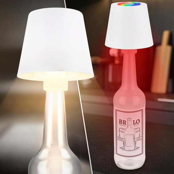 Briloner 7510016 - LED RGBW Stm stolní lampa CALIDA 2,5W/5V IP44 1200 mAh bílá