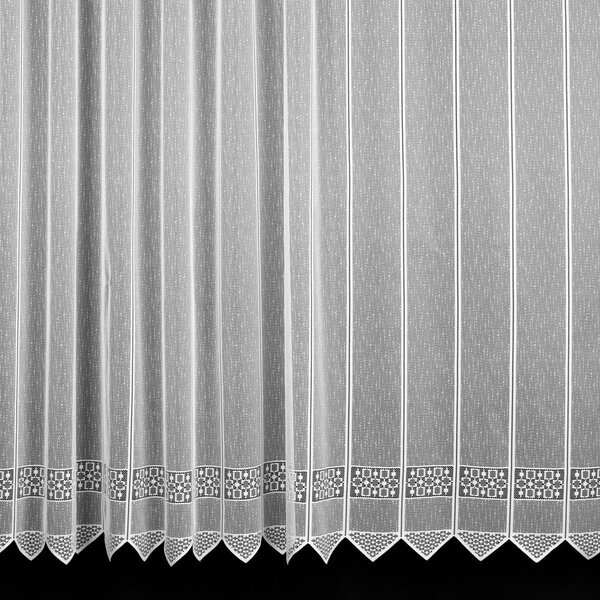 Brilltex Žakárová záclona 715, kostičky, bílá, zavěšení na tyč, výška 110cm (v metráži)