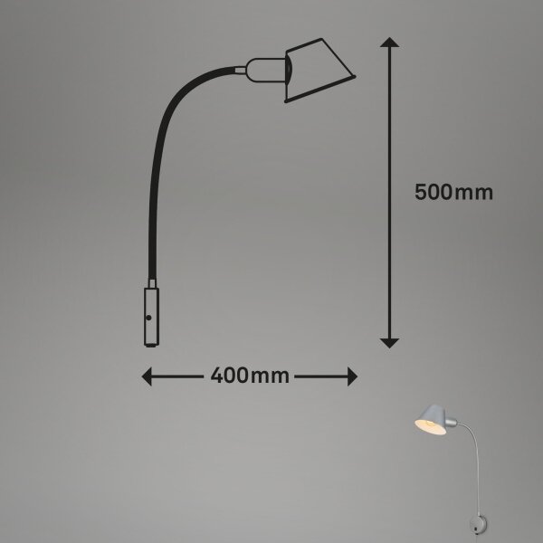 Briloner 2089-014 - Flexibilní nástěnná lampa BRELLO 1xE27/10W/230V matný chrom