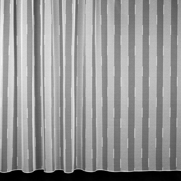Brilltex Žakárová záclona 947, svislé proužky, bílá, s olůvkem, výška 150cm (v metráži)