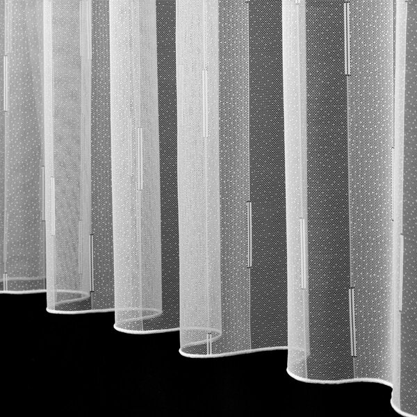 Brilltex Žakárová záclona 947, svislé proužky, bílá, s olůvkem, výška 150cm (v metráži)