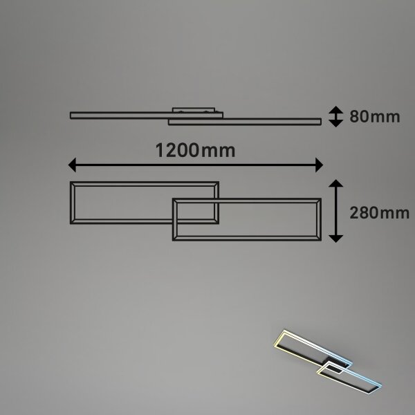 Briloner 3761015 - LED Stmívat stropní svítidlo LED/45W/230V 2700-6500K+DO černá