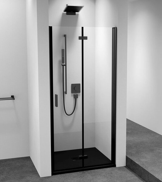 Polysan ZOOM LINE BLACK sprchové dveře skládací 700mm, čiré sklo, pravé