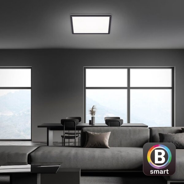 Briloner 7060-015 - LED Stm panel SLIM 22W/230V 42x42 cm černá Wi-Fi Tuya + DO