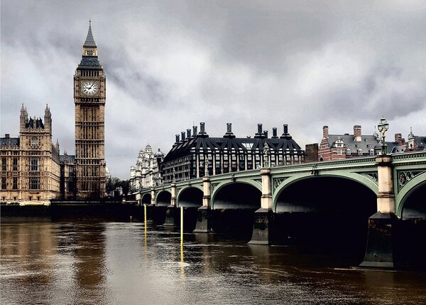 Fototapeta na míru Ponurý Výhled na Big Ben | Vliesová fototapeta na zed' | DFTNXXL0423