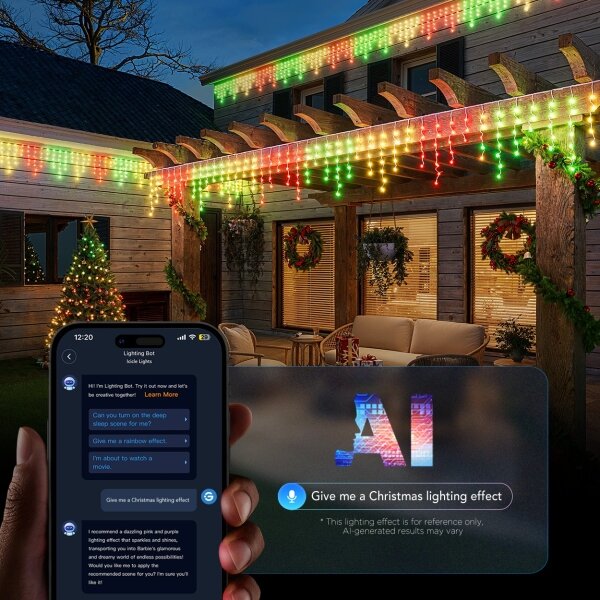 Govee - LED RGBIC Venkovní řetěz rampouchy 10m Wi-Fi Matter IP65