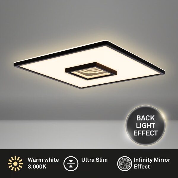 Briloner 3848015 - LED Stropní svítidlo TORO LED/18W/230V 42x42 cm černá