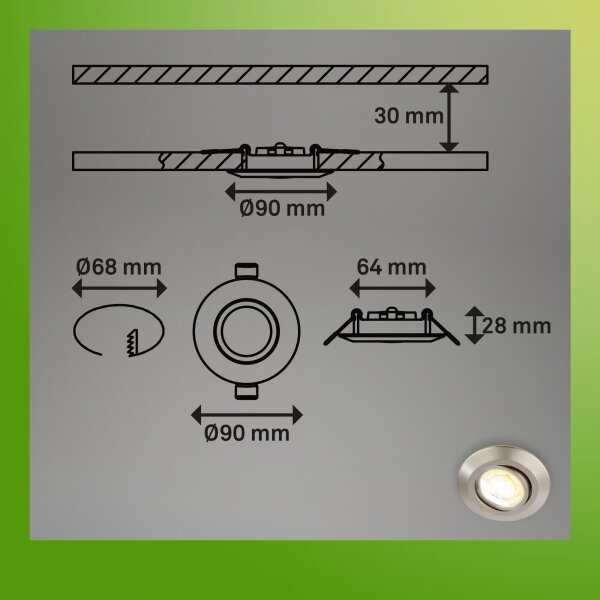 Briloner 7587032-SADA 3xLED Koup podh svítidlo KLIRA LED/4,9W/230V IP23 chrom