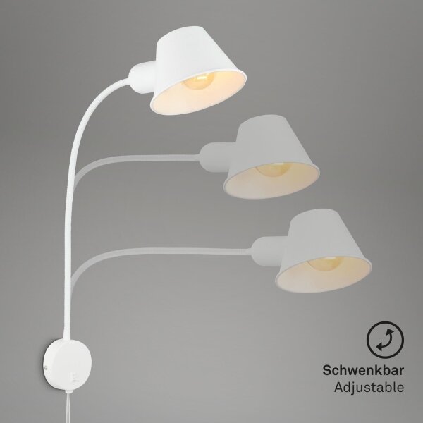 Briloner 2089-016 - Flexibilní nástěnná lampa BRELLO 1xE27/10W/230V bílá