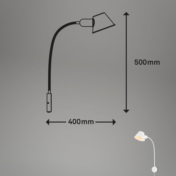 Briloner 2089-016 - Flexibilní nástěnná lampa BRELLO 1xE27/10W/230V bílá