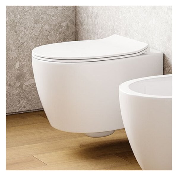 Vima 404 - NOVEL SET: Závěsné WC Rimless + sedátko s poklopem Soft-Close, bílá