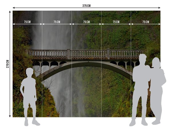 Fototapeta na míru Most Přes Multonomah Falls | Vliesová fototapeta na zed' | DFTNXXL0476
