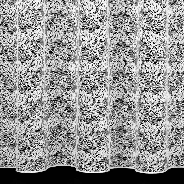 Brilltex Žakárová záclona 986, celoplošný vzor květin, s olůvkem, bílá, výška 120cm (v metráži)