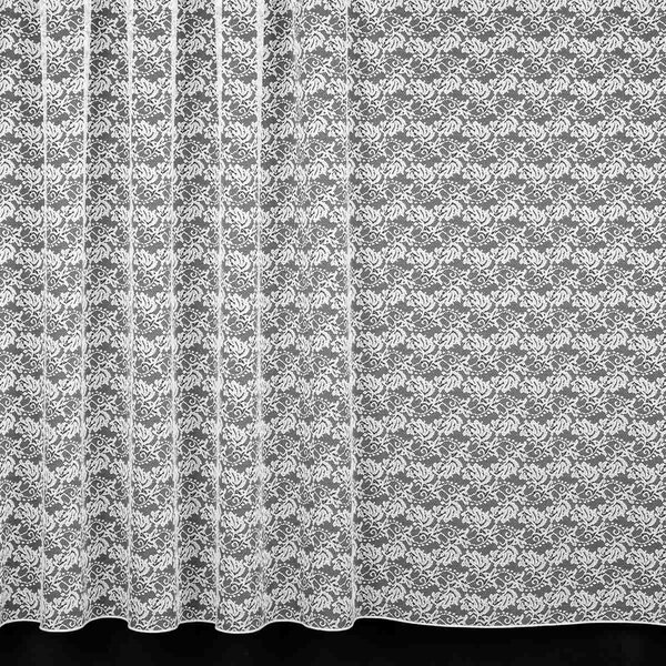 Brilltex Žakárová záclona 986, celoplošný vzor květin, s olůvkem, bílá, výška 120cm (v metráži)