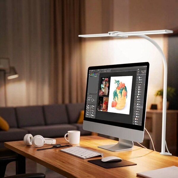 Top Light - LED Stm stolní lampa s klipem LYRA LED/18W/230V 3000-6500K bílá