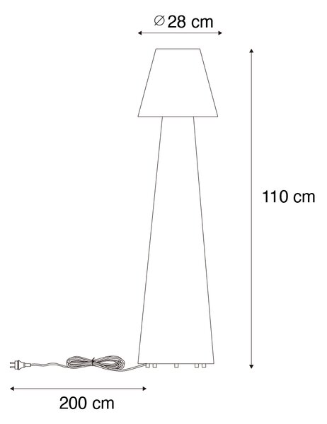 Chytrá venkovní stojací lampa bílá vč. LED A60 IP44 - Katrijn