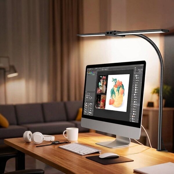 Top Light - LED Stm stolní lampa s klipem LYRA LED/18W/230V 3000-6500K černá