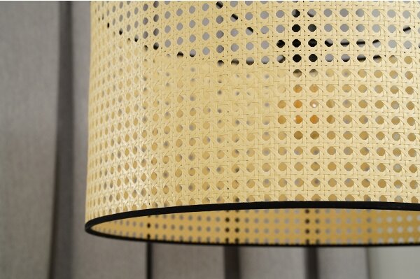 Duolla - Přisazený lustr ROLLER RATTAN 1xE27/15W/230V pr. 45 cm béžová/černá