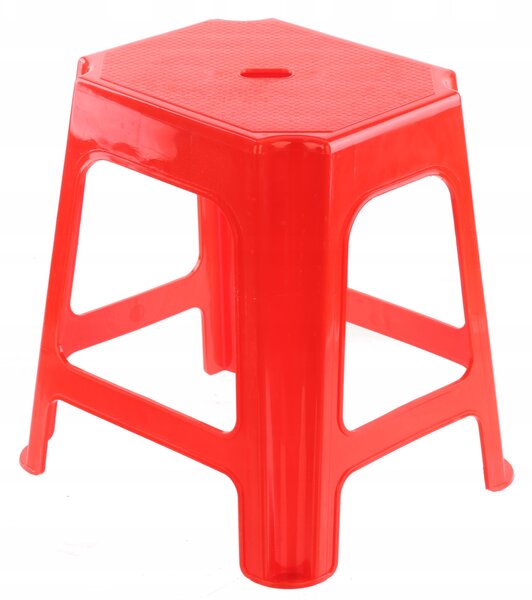 Taburet stolička podnožka sedátko 41x43x34 cm kompaktní do 110 kg červený