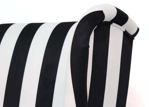 Křeslo ušák VISBY – masiv, látka, pet friendly, zebra