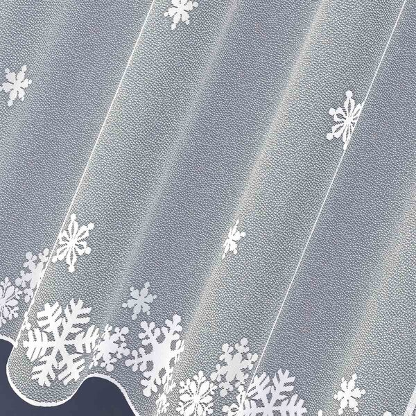 Forbyt Žakárová záclona WINTER zimní, vánoční vzor, s bordurou, bílá, výška 140cm (v metráži)