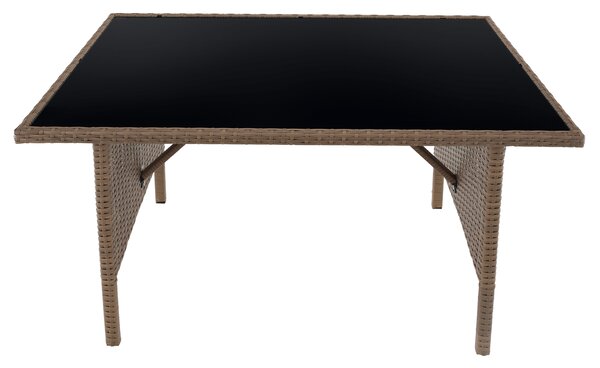 KONDELA Zahradní ratanový set, přírodní/světle šedá, RANDI