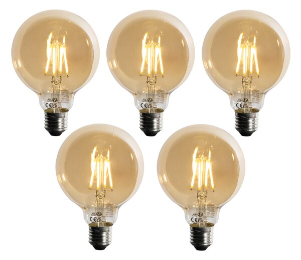 Sada 5 ks Stmívatelná LED žárovka E27 G95 5W 450lm 2700K