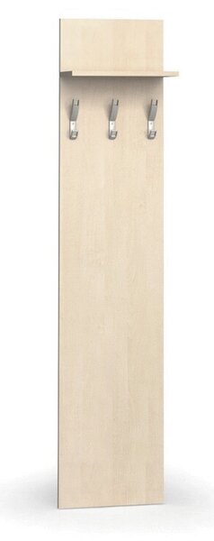 Věšáková stěna PRIMO WOOD, 3 háčky, police, bříza
