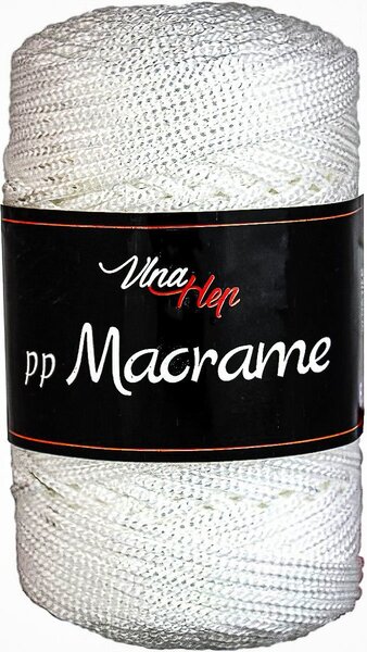 Pletací / háčkovací příze Vlna-Hep PP MACRAME 4002 bílá, jednobarevná, 100g/85m