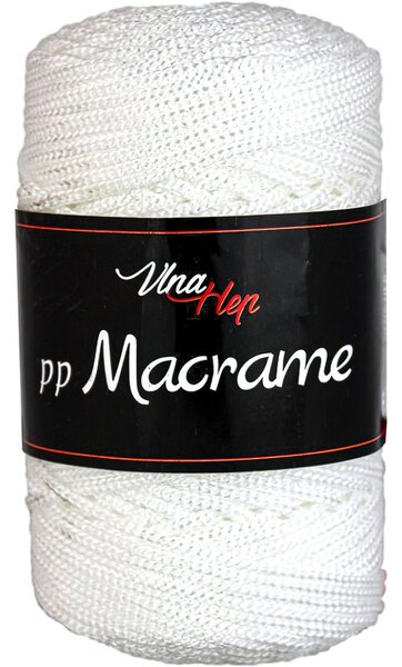 Pletací / háčkovací příze Vlna-Hep PP MACRAME 4002 bílá, jednobarevná, 100g/85m