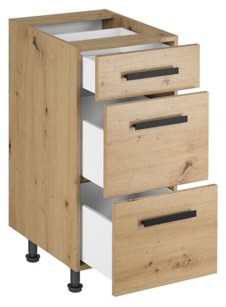 KONDELA Spodní skříňka, dub artisan, s úchytkami, LANGEN D40S3 U