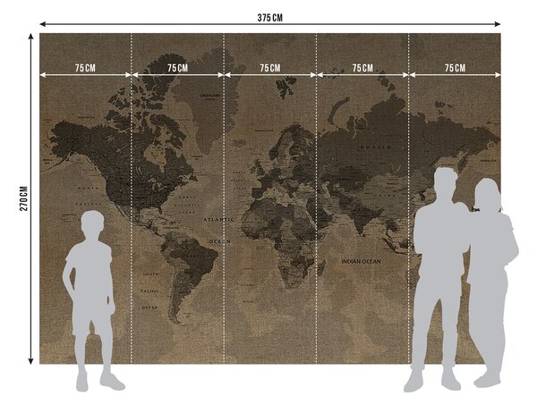 Fototapeta na míru Historická Mapa Světa | Vliesová fototapeta na zed' | DFTNXXL1215