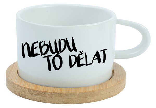 NEBUDU TO DĚLAT - bílý hrníček makronka 200 ml