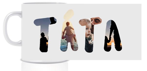 Personalizovaný klasický bílý keramický hrníček 300 ml - Máma/táta/babi/děda z fotek