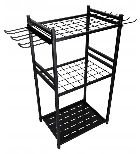 Luaro KX2851 Stojan na zahradní nářadí, ocel, 81 x 43 x 30 cm, černý