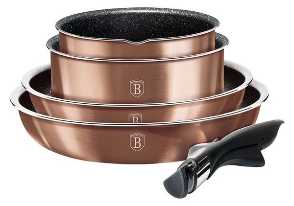 Sada nádobí s odnímatelnou rukojetí 9 ks Rosegold Metallic Line