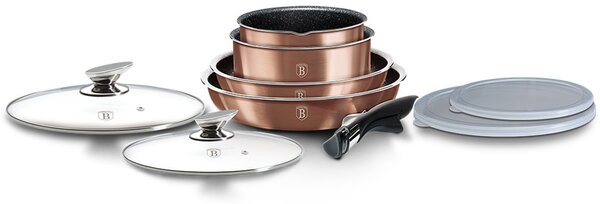 Sada nádobí s odnímatelnou rukojetí 9 ks Rosegold Metallic Line