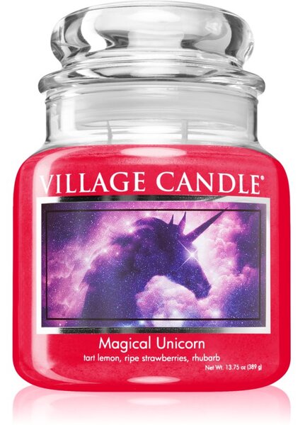 Village Candle Magical Unicorn vonná svíčka (Glass Lid) 389 g