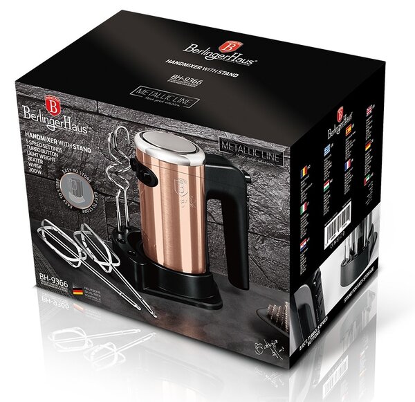Mixér ruční šlehač s příslušenstvím 300 W Rosegold Metallic Line