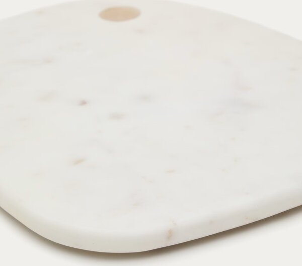 Bílé mramorové servírovací prkénko Kave Home Odar 30 x 25 cm