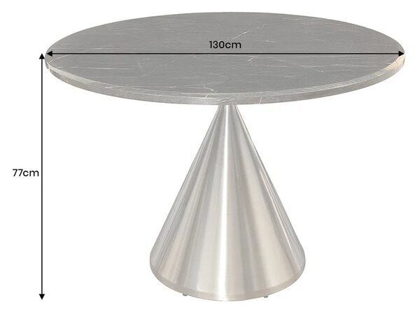 Kulatý jídelní stůl ELEGANCIA 130 CM černá/chrom umělý mramor Nábytek | Jídelní prostory | Jídelní stoly | Kulaté