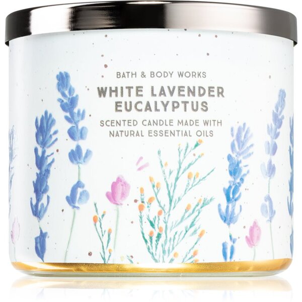Bath & Body Works White Lavender Eucalyptus vonná svíčka 411 g