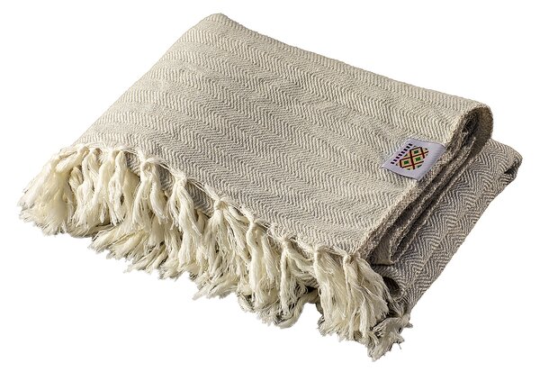 Ručně tkaná vlněná deka Nara XII - světle šedá