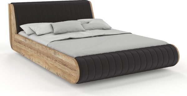Dubová levitující postel Harald cm - masiv 4 cm Moření Visby - dub: Retro olej Dub přírodní 160x200
