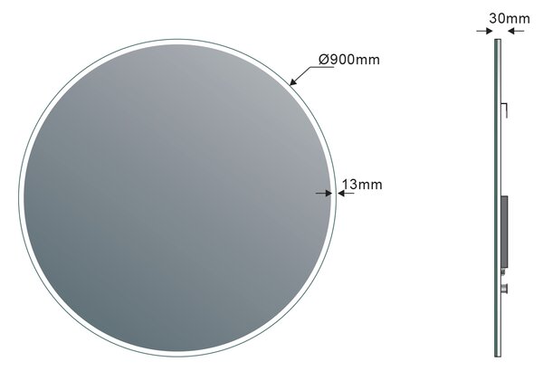 Sapho Sapho, VISO kulaté zrcadlo s LED osvětlením, ø 90cm, VS090