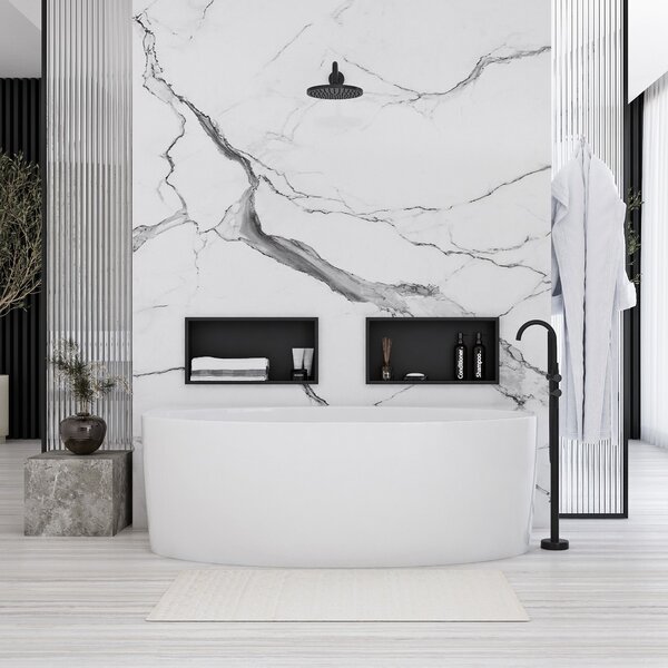 Bathroom shelf 30x45 matte black