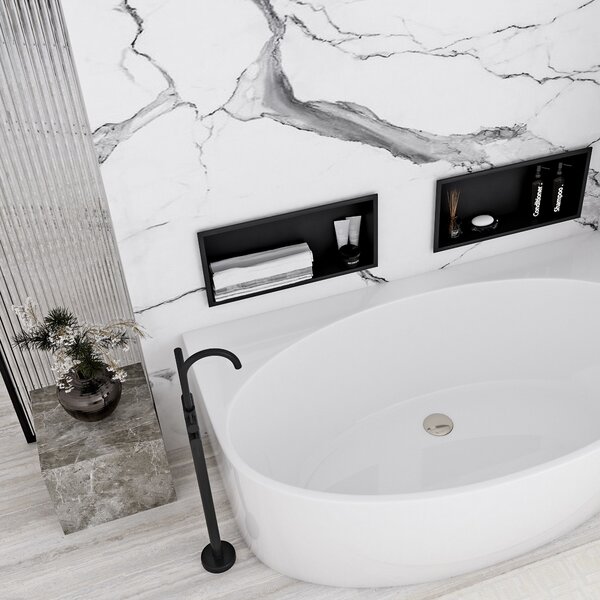 Bathroom shelf 30x45 matte black